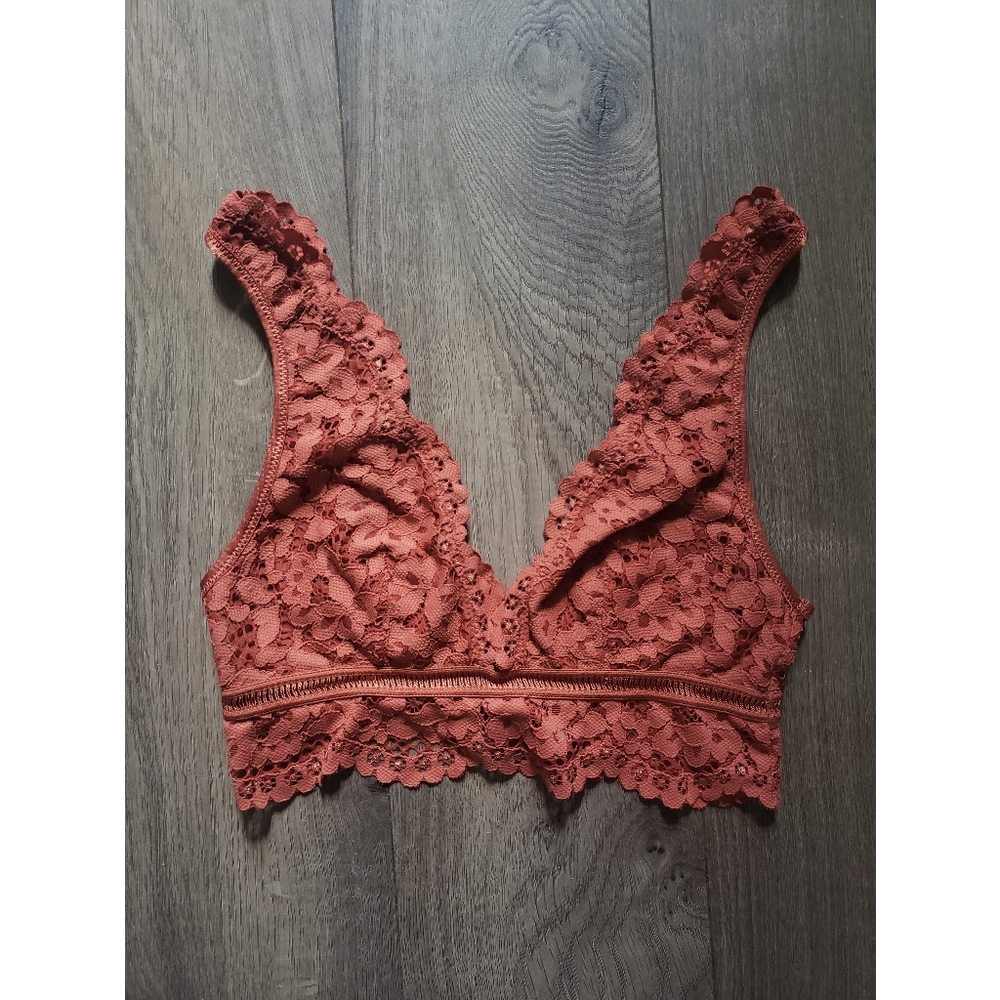 Victoria's Secret Burnt Orange Lace Bralette XS